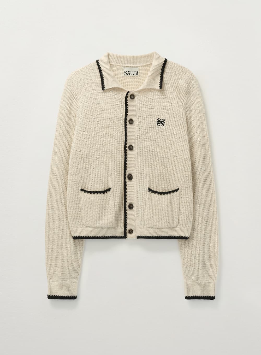 (W) Bluff Raccoon Collar Knit Cardigan - Cream