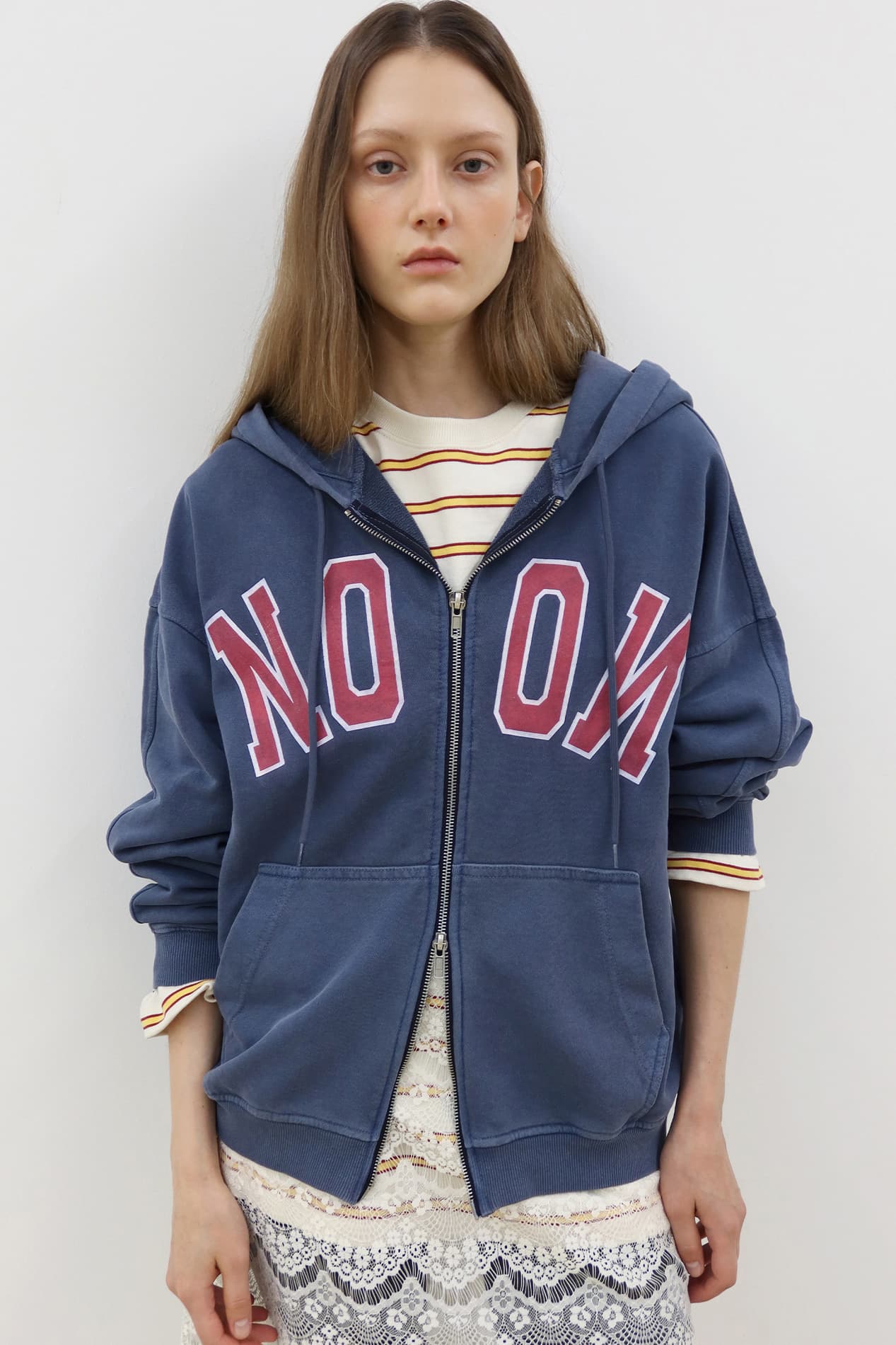 Pigment Noon Hoodie Zip-Up (Navy)