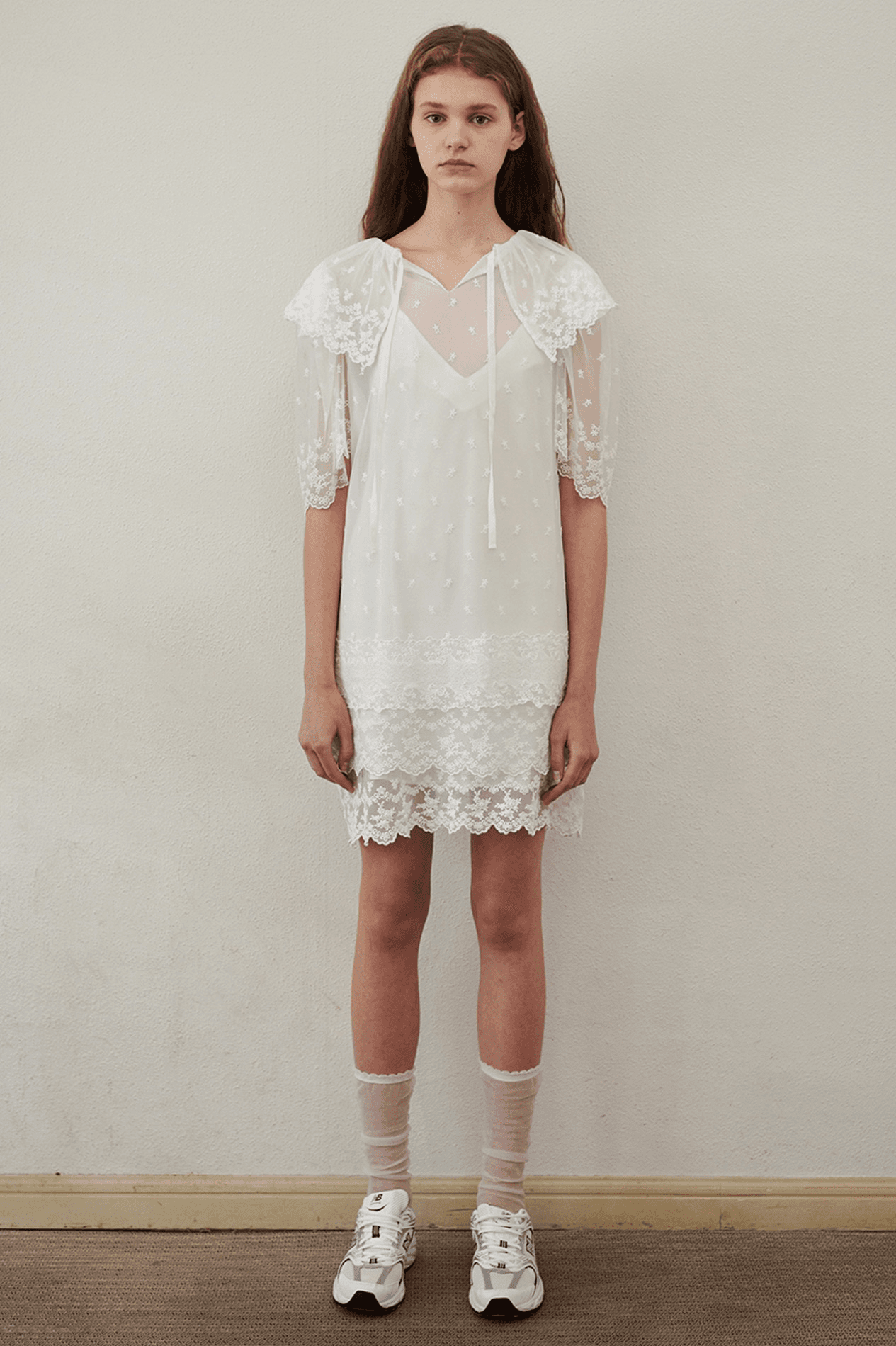 Layered Lace Dress (White)