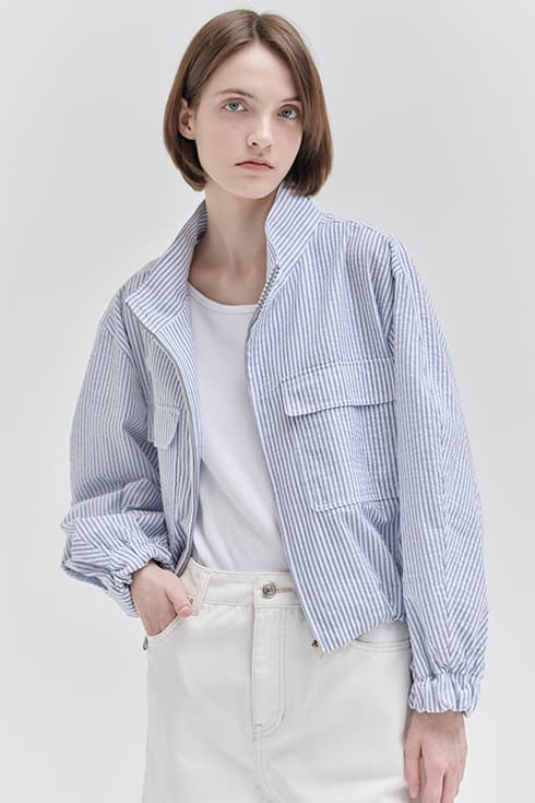 Summer casual pocket crop outer [BL/ST]