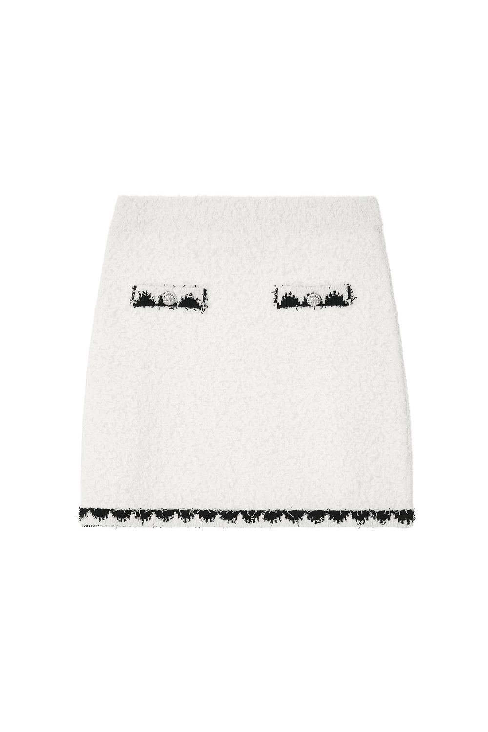 Atelier Trim Tweed Mini Skirt (White)