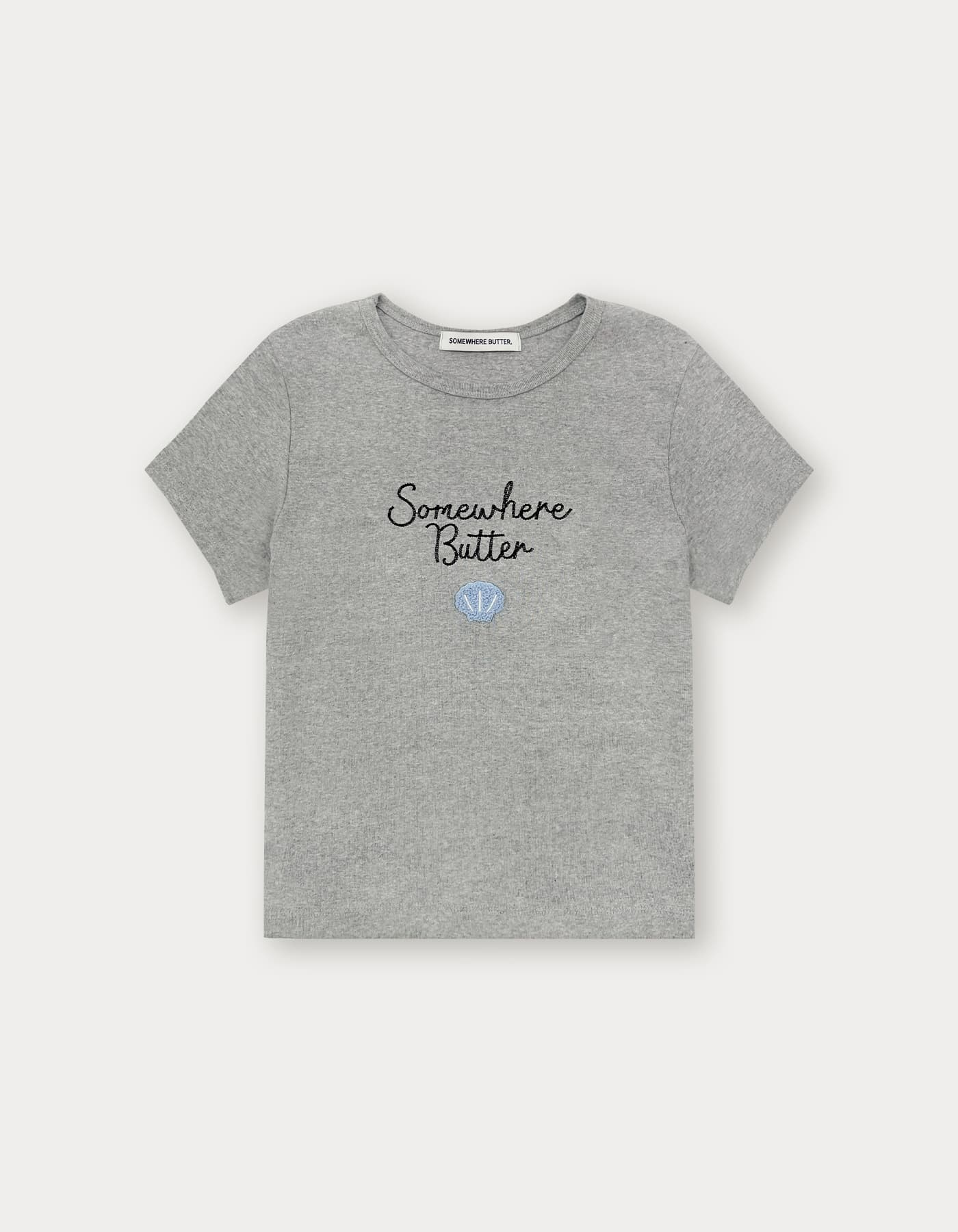 Boucle Shell Logo Top - Grey