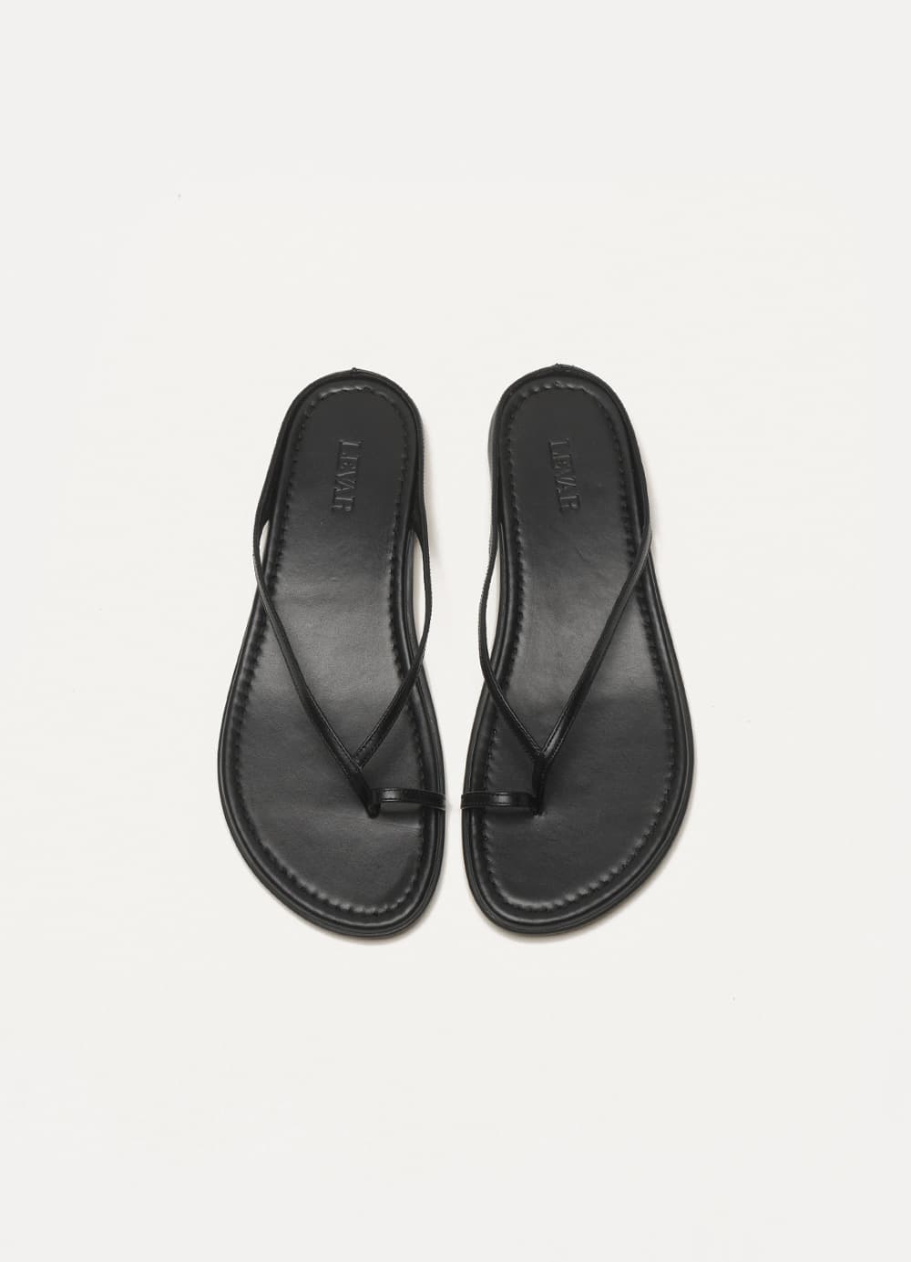 Leather Cross Flip Flop - Black