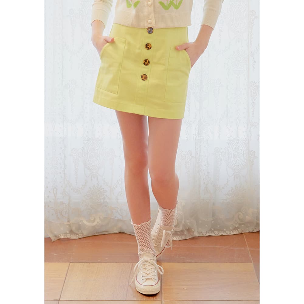 mix button skirt