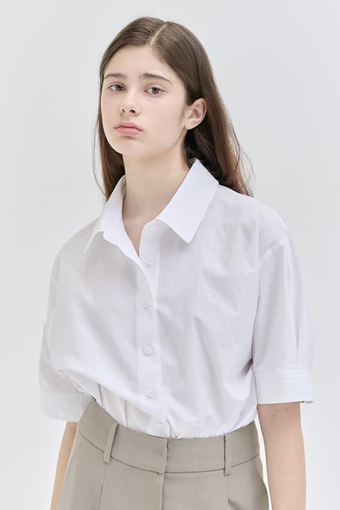 Half sleeve basic shirt White [N6PMBL01]