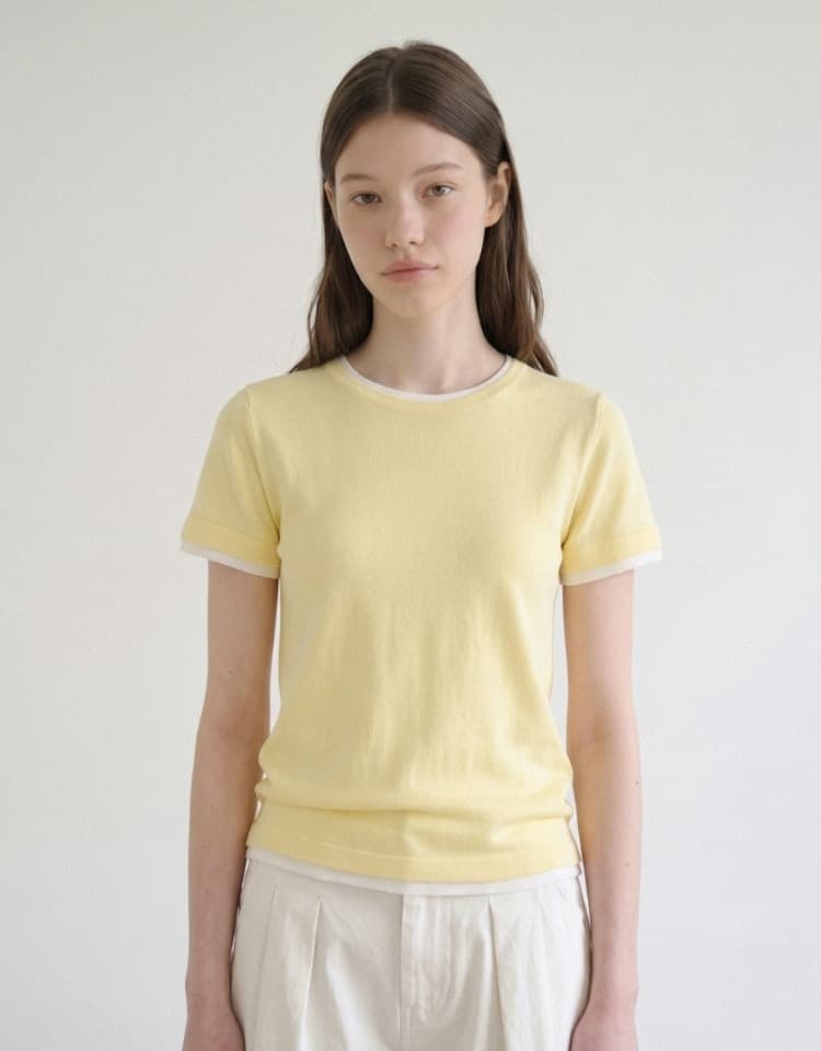 double layered t-shirt - lemon
