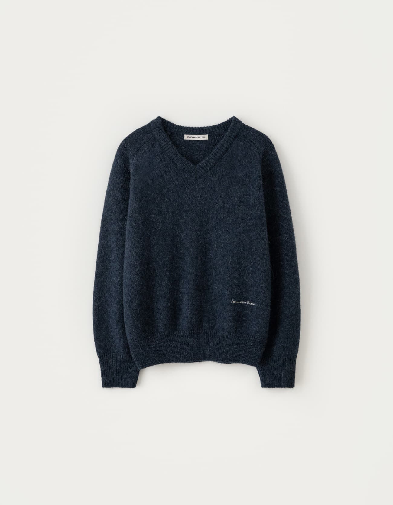 Hazel Alpaca V-Neck Knit - Navy