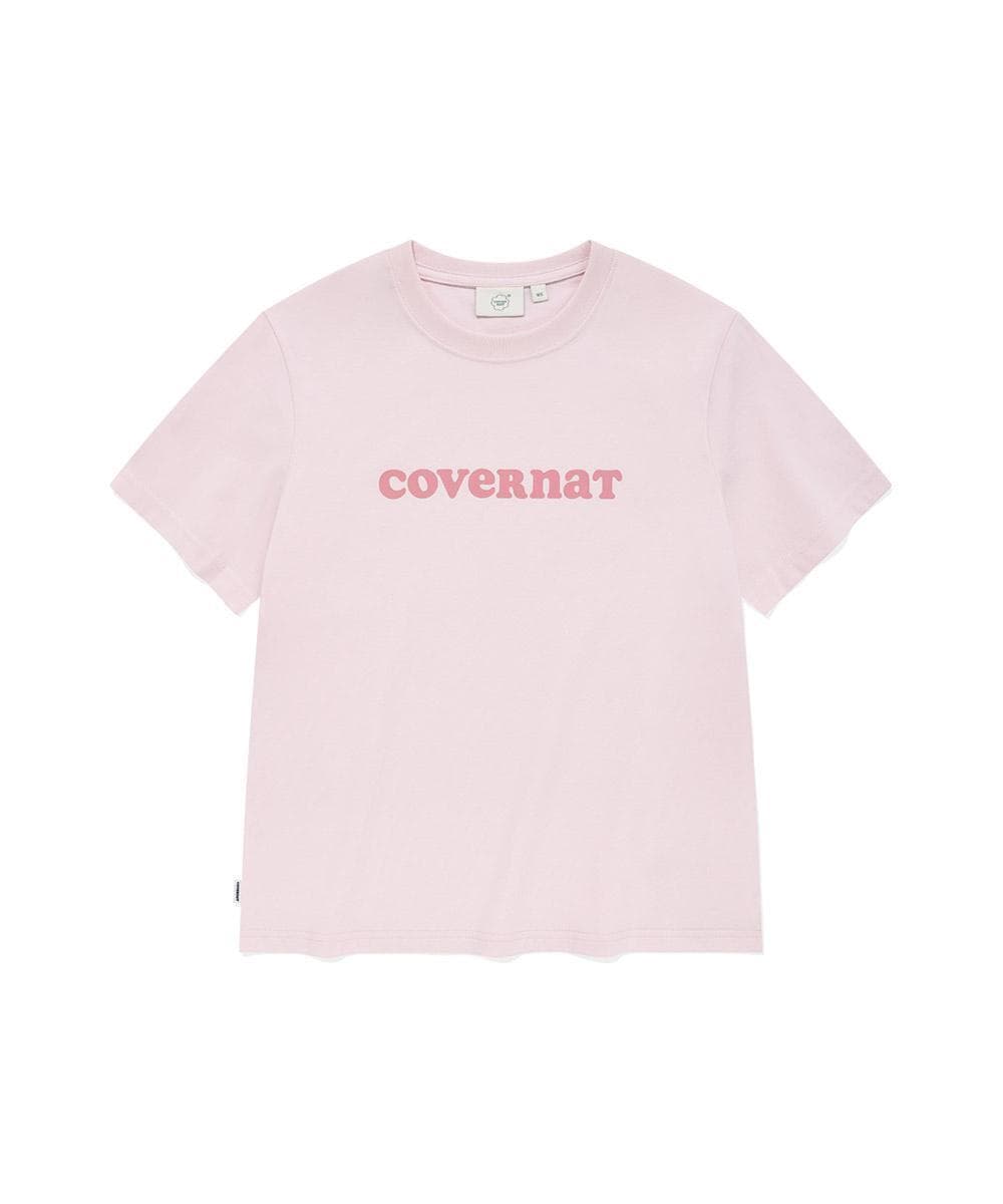 우먼 레귤러핏 쿠퍼 로고 티셔츠 Light Pink