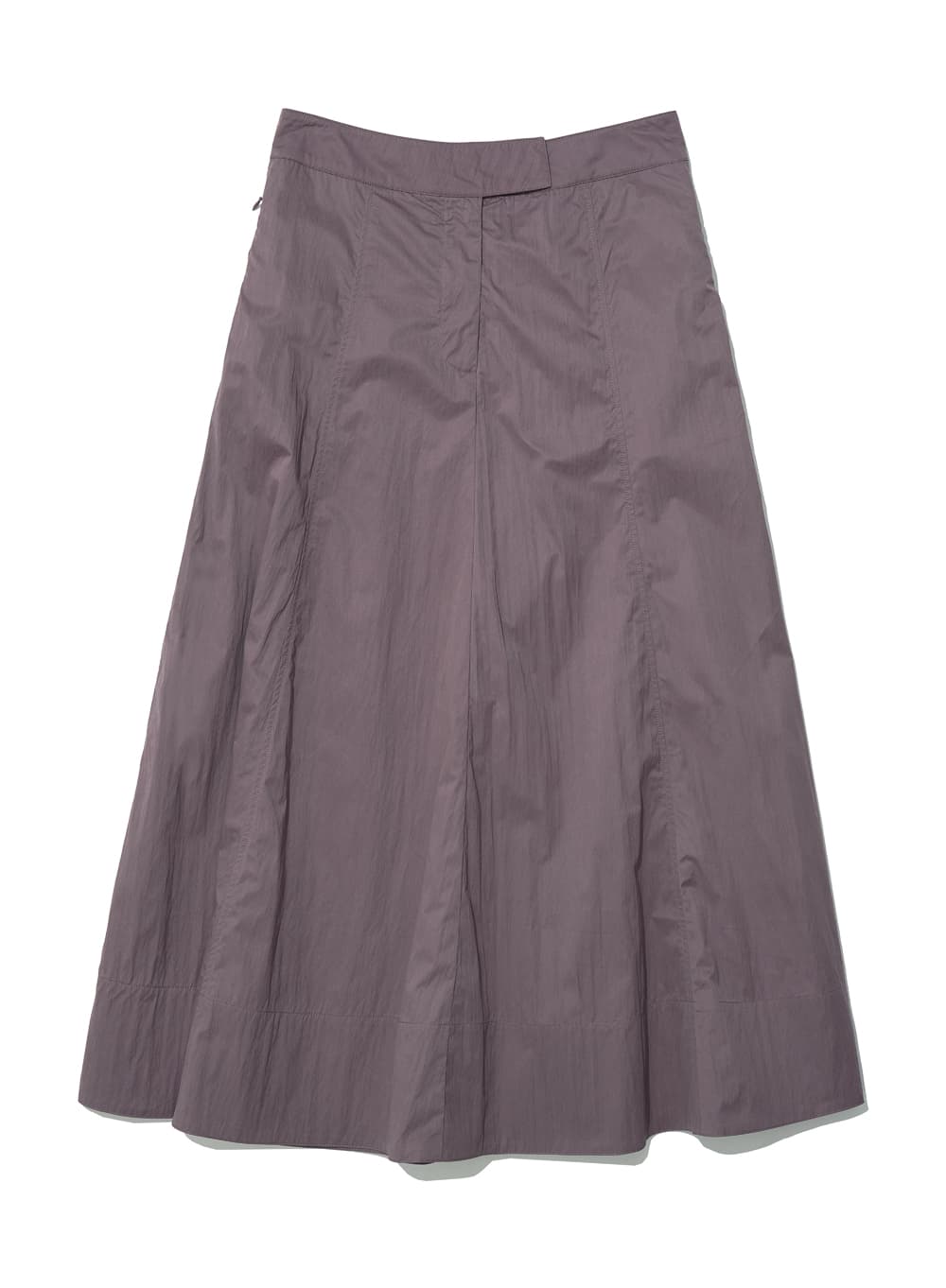 POCKET POINTED FLARE MAXI SKIRT_PURPLE BROWN