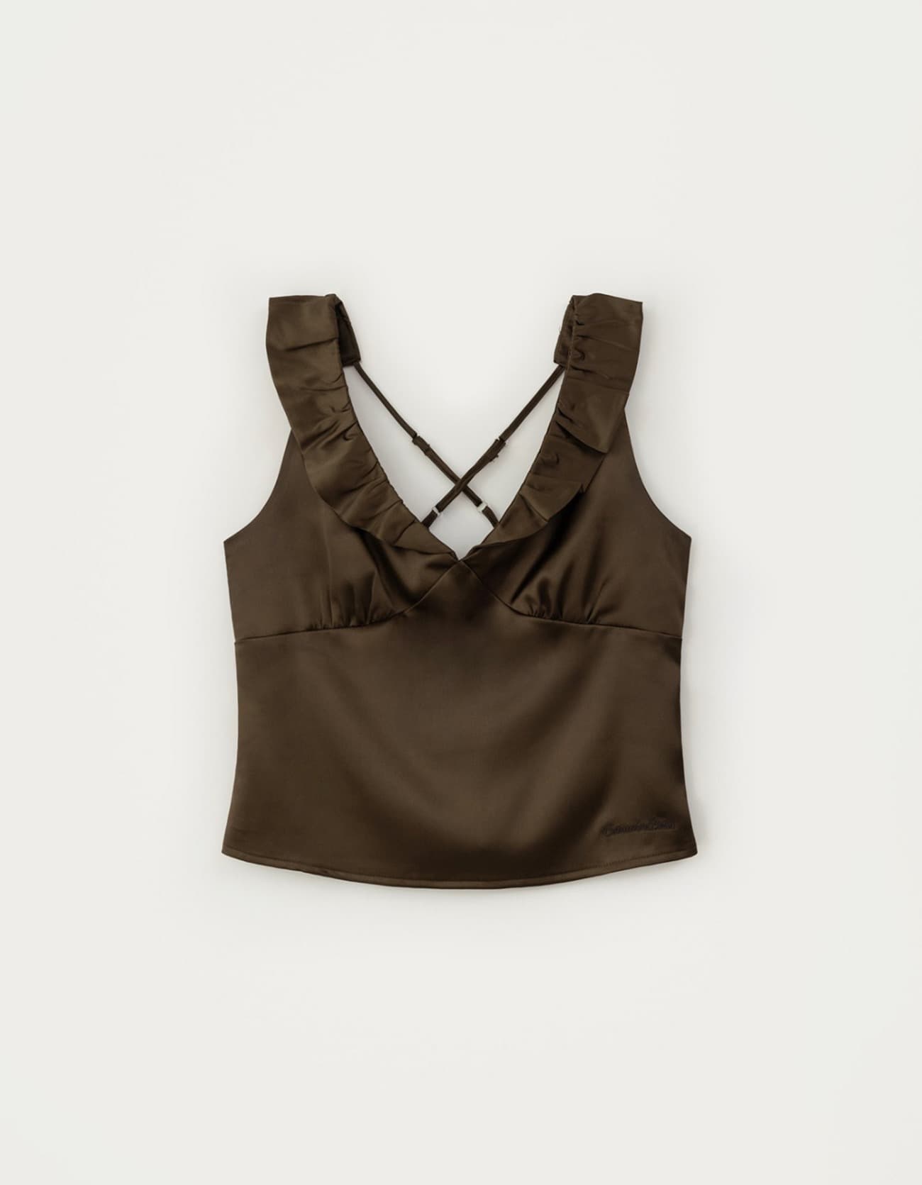 Elia Satin Blouse - Brown
