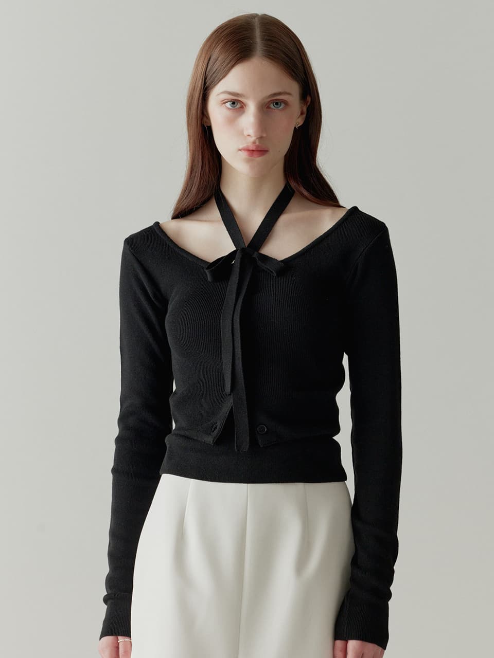 Boat Neck Knit Cardigan