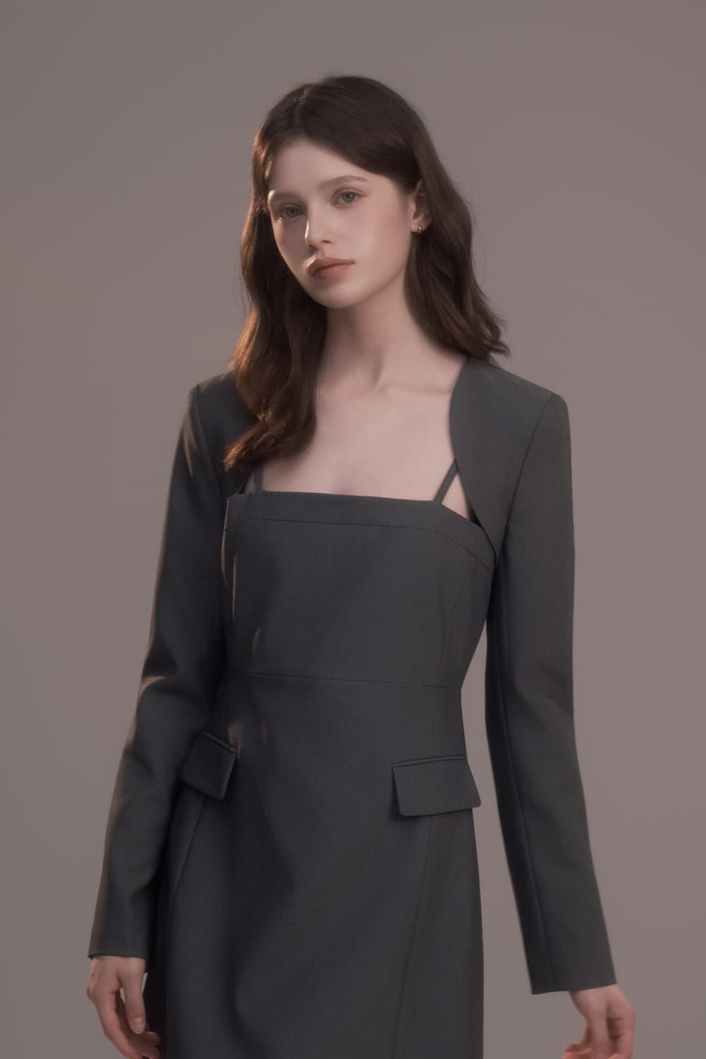 Bolero Suit Jacket - Grey