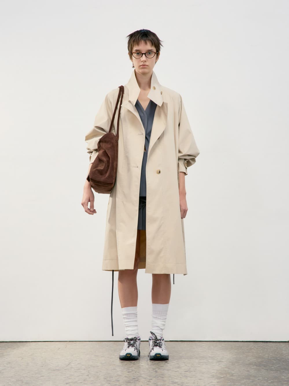 Raglan High Neck Trench Coat_Beige