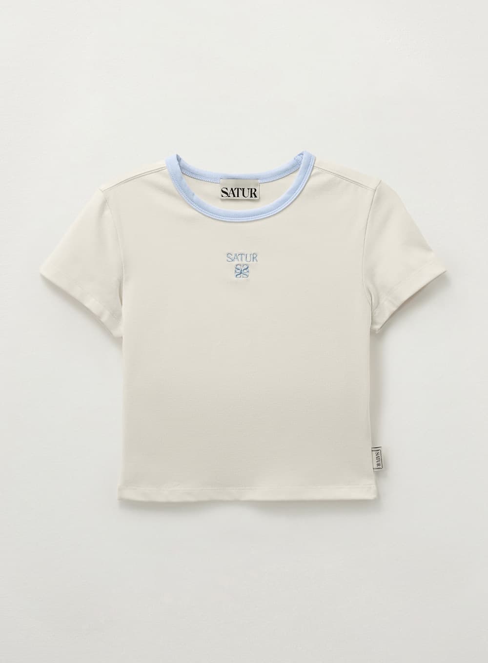(W) Apero Crop Ringer T-Shirt - Cream