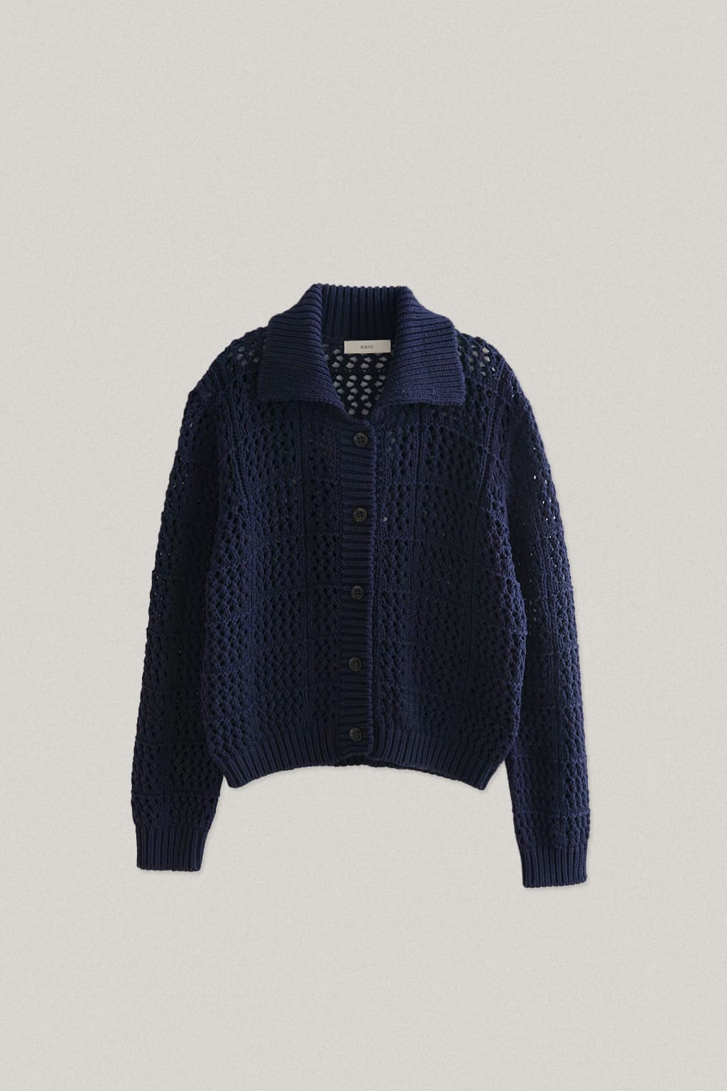 스카시 카라 가디건 NAVY
