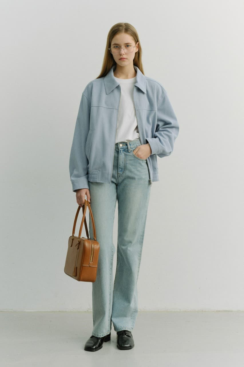 UNISEX ALTER-SUEDE COLLARED BLOUSON SOFT BLUE_UDJU6A107B1