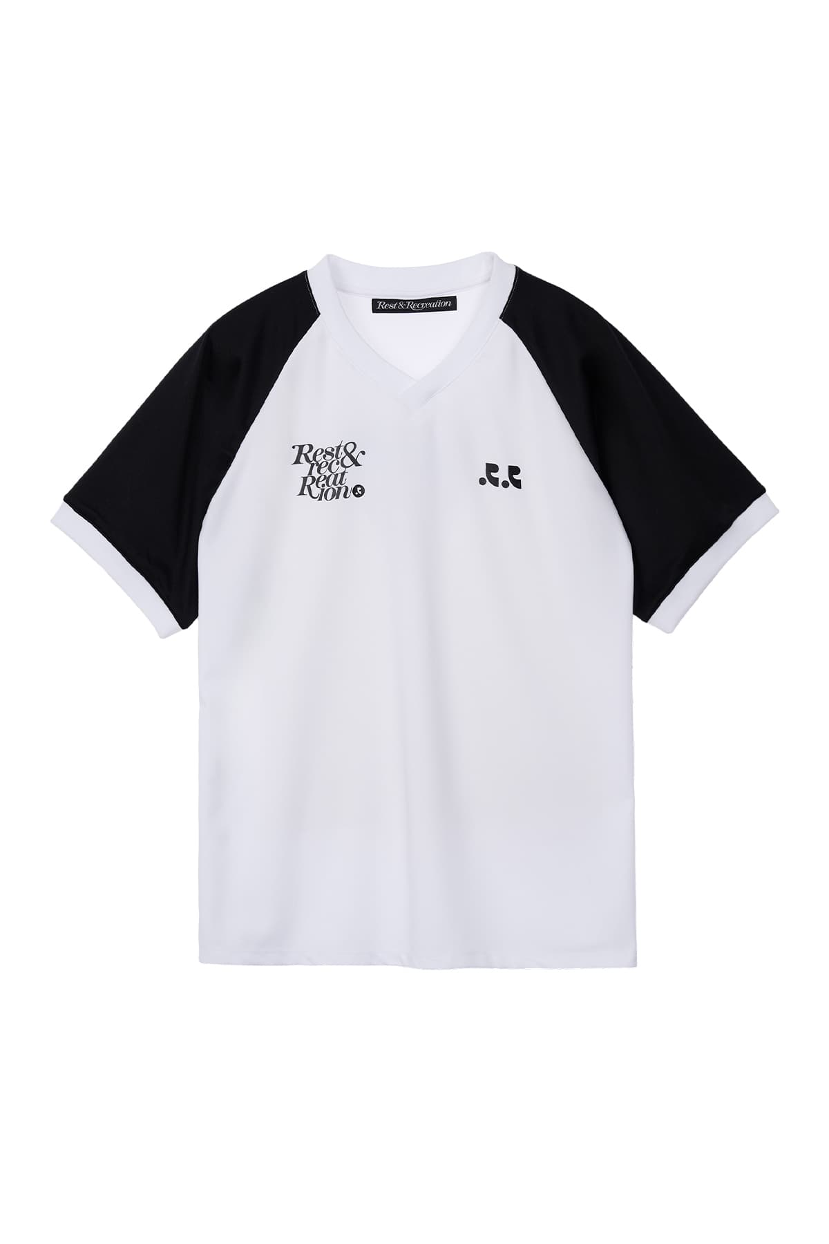 RR V-NECK JERSEY TOP - WHITE