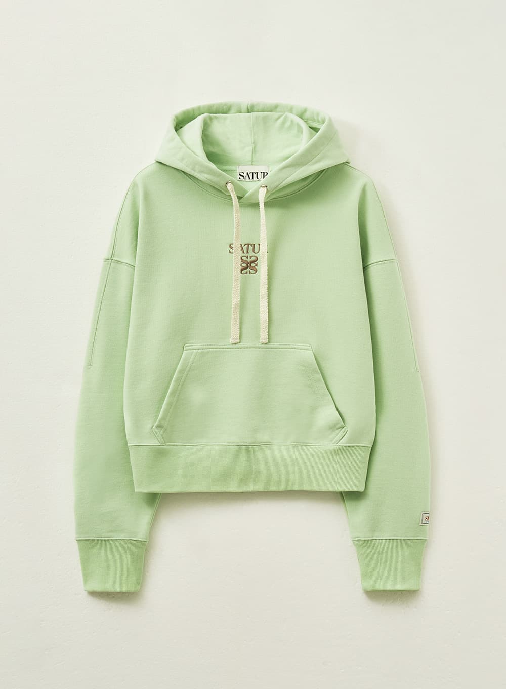 (W) Apero Pocket Crop Hoodie - Light Green