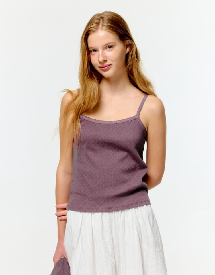 pigment eyelet sleeveless - purple