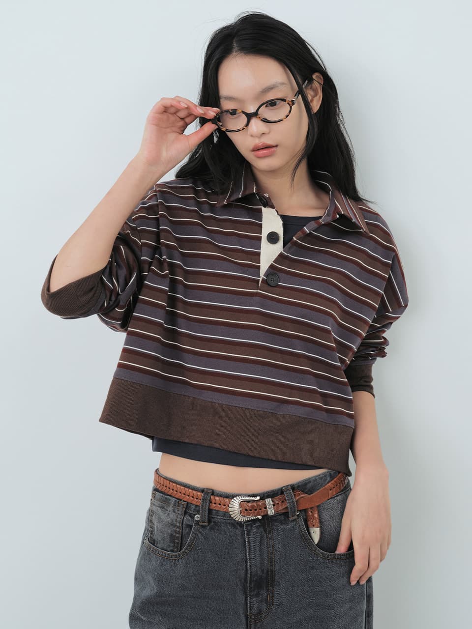 멀티 스트라이프 럭비 스웨트 셔츠_2COLORS