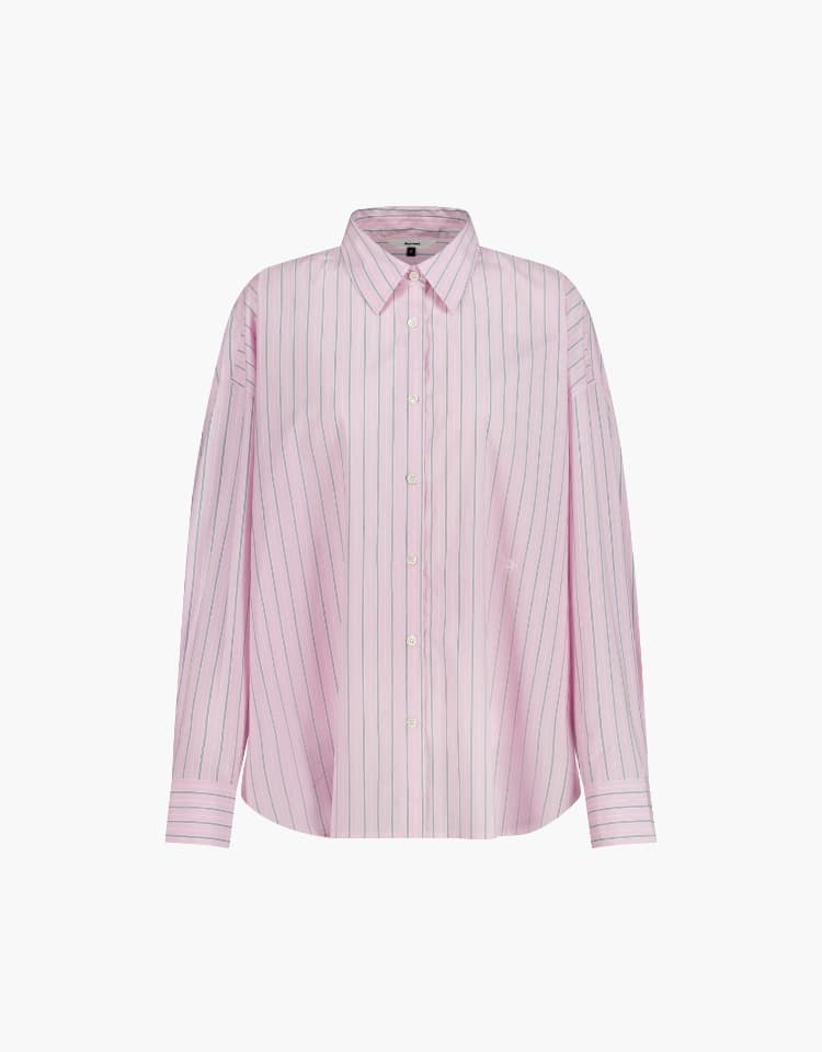 oversized stripe shirts - pink