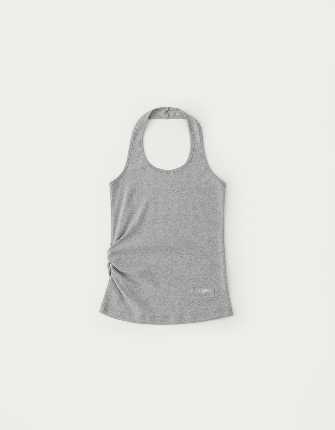 Shirring Halter Sleeveless - Grey