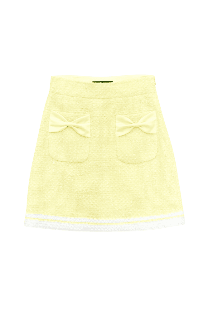 Tweed Ribbon Skirt (Yellow)