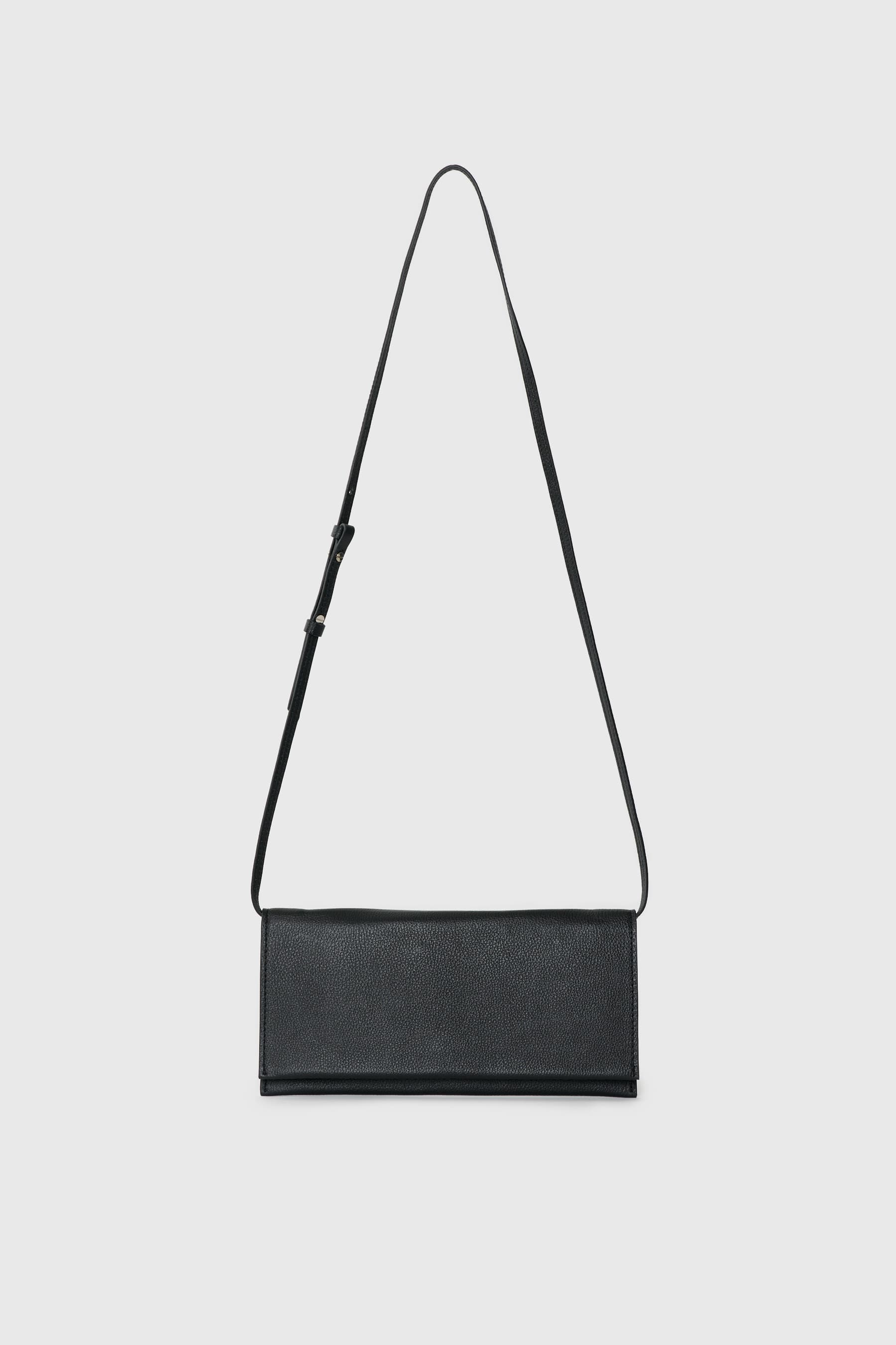 Leather Horizon Cross Bag (Black)