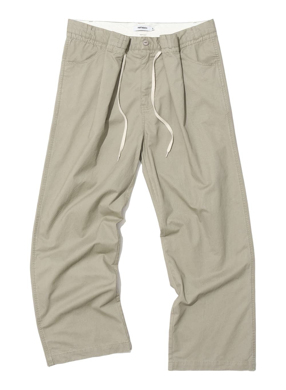 WASHED DRAWSTRING CHINO PANTS_BEIGE