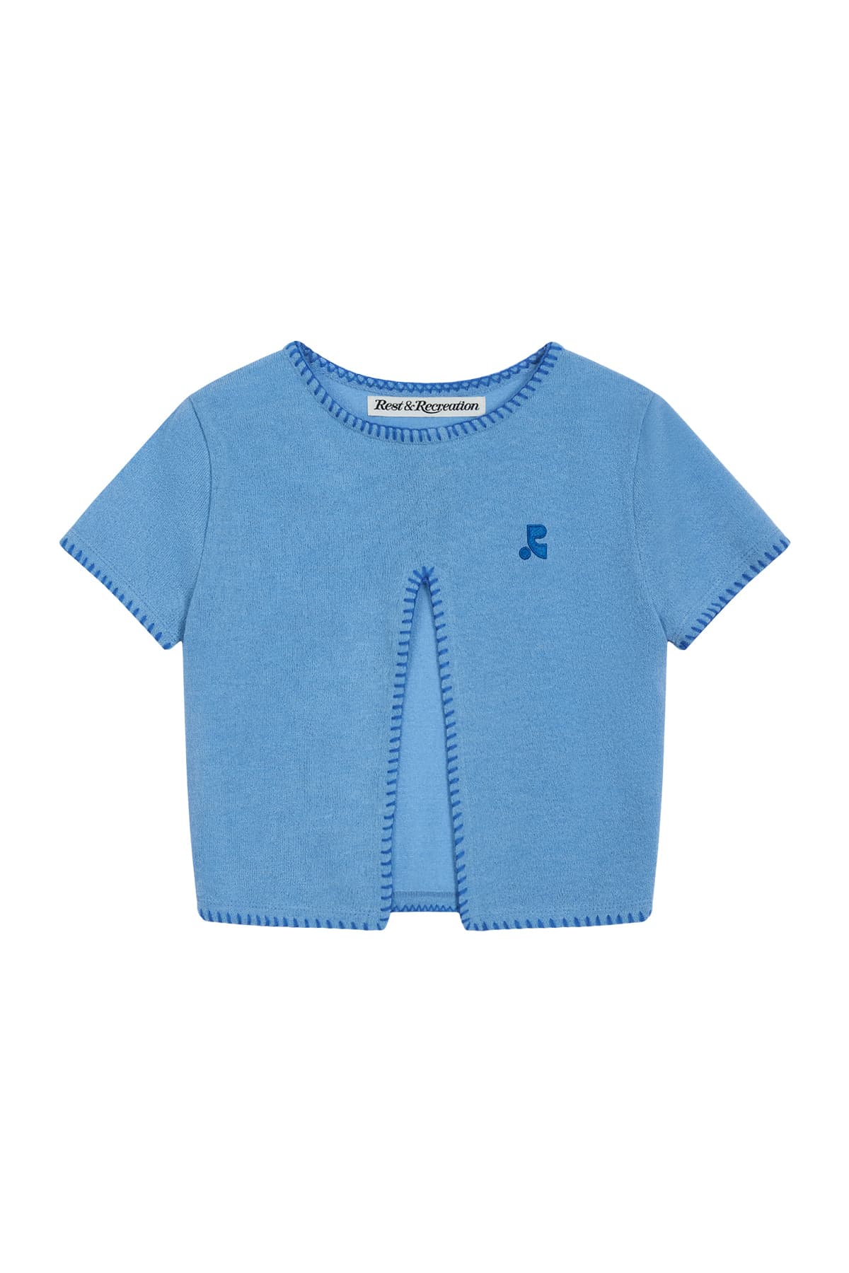 RR CUT OUT KNIT TOP - BLUE