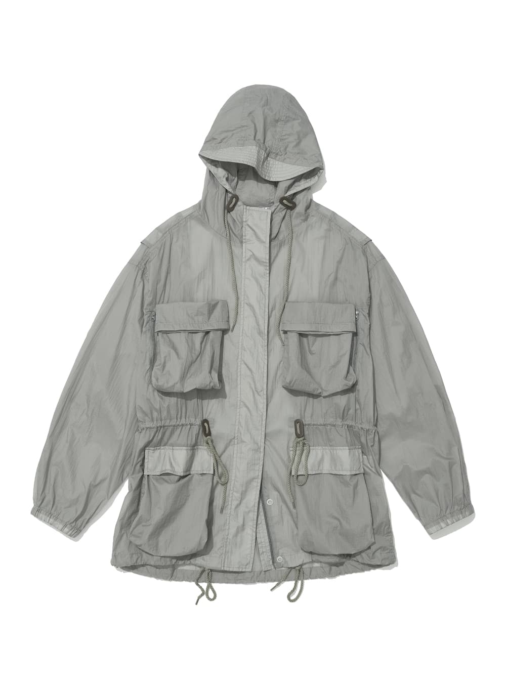 LIGHTWEIGHT HOODED UTILITY JACKET_GREY