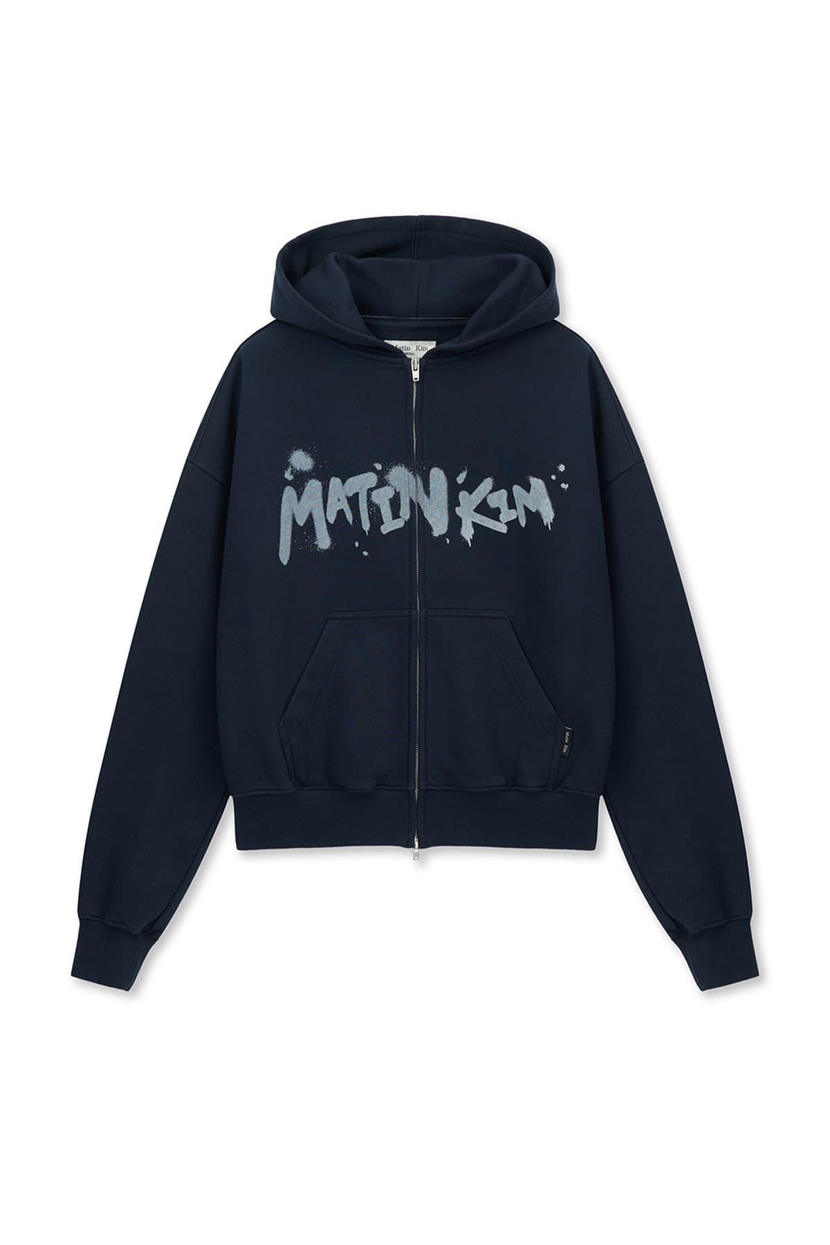 GRAFFITI LOGO HOODY ZIP UP IN NAVY