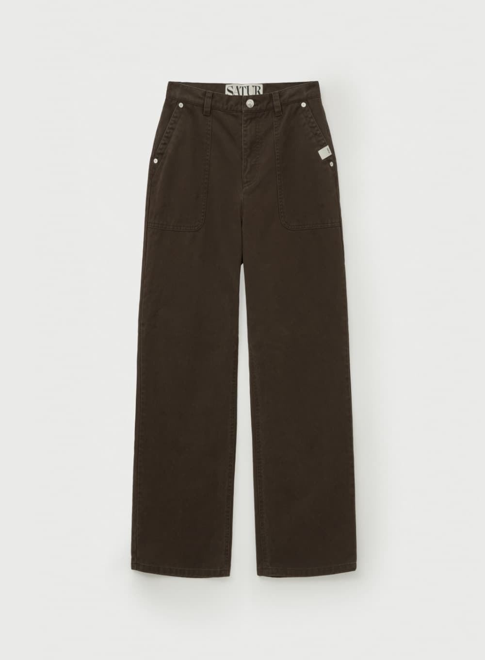 (W) Dying Semi Wide Fatigue Pants - Brown