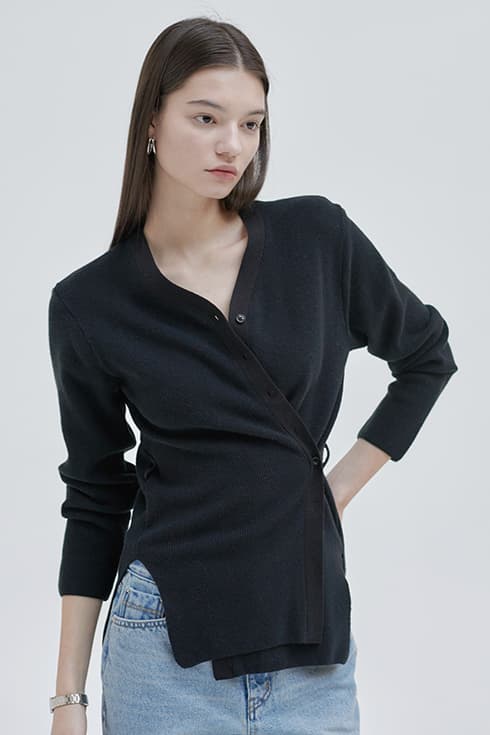 24SN two-way wrap cardigan [BK]