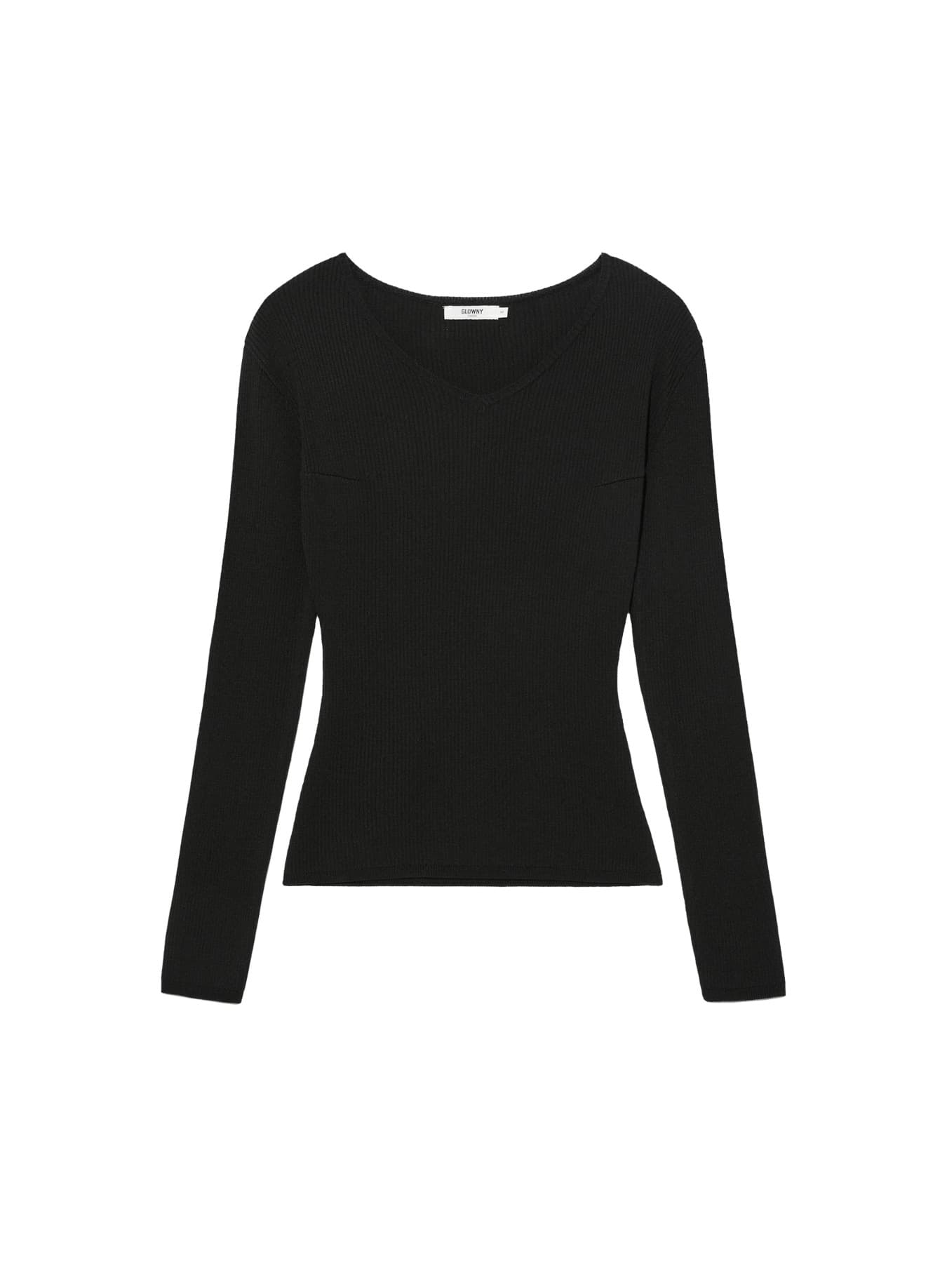 G CLASSIC RIB V-NECK KNIT (BLACK)