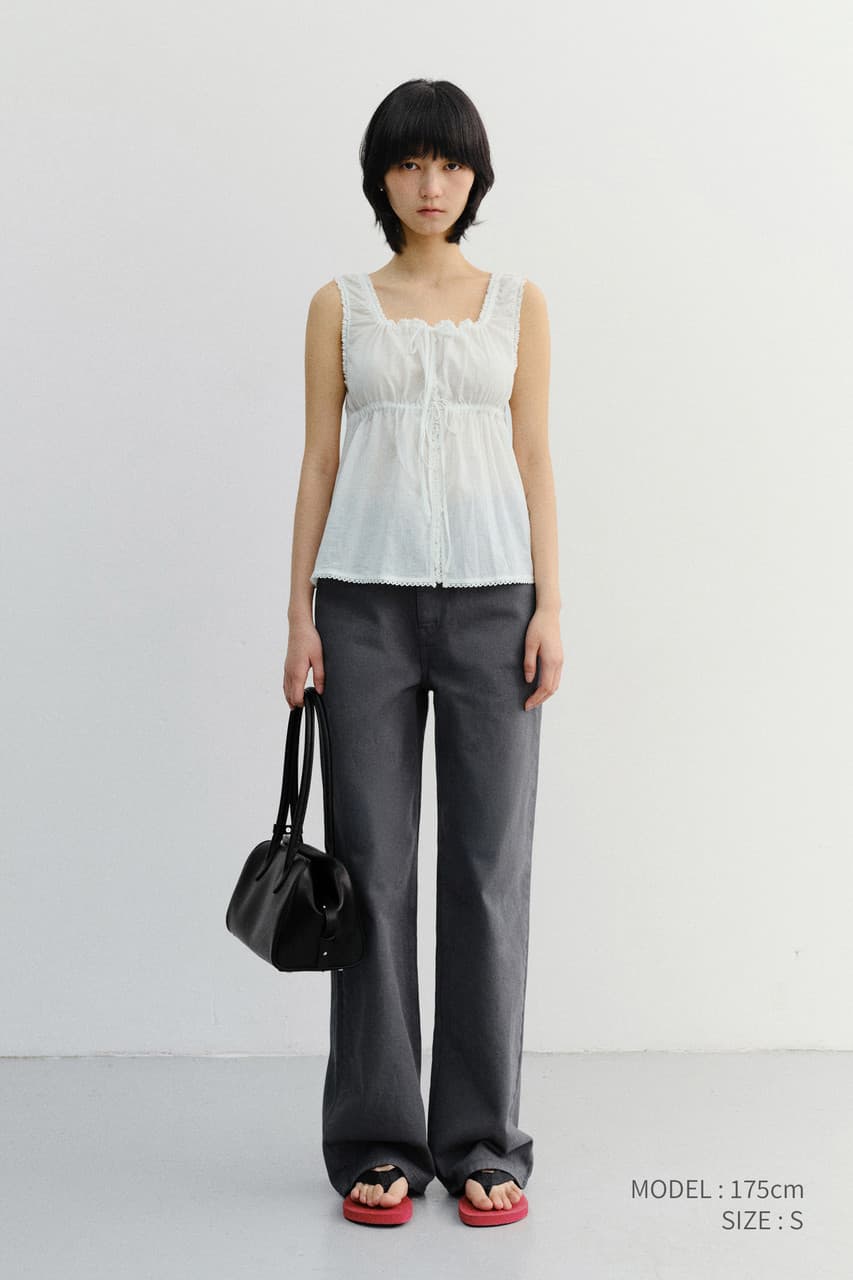 SHIRRING SLEEVELESS BLOUSE IVORY_UDBL6B228IV
