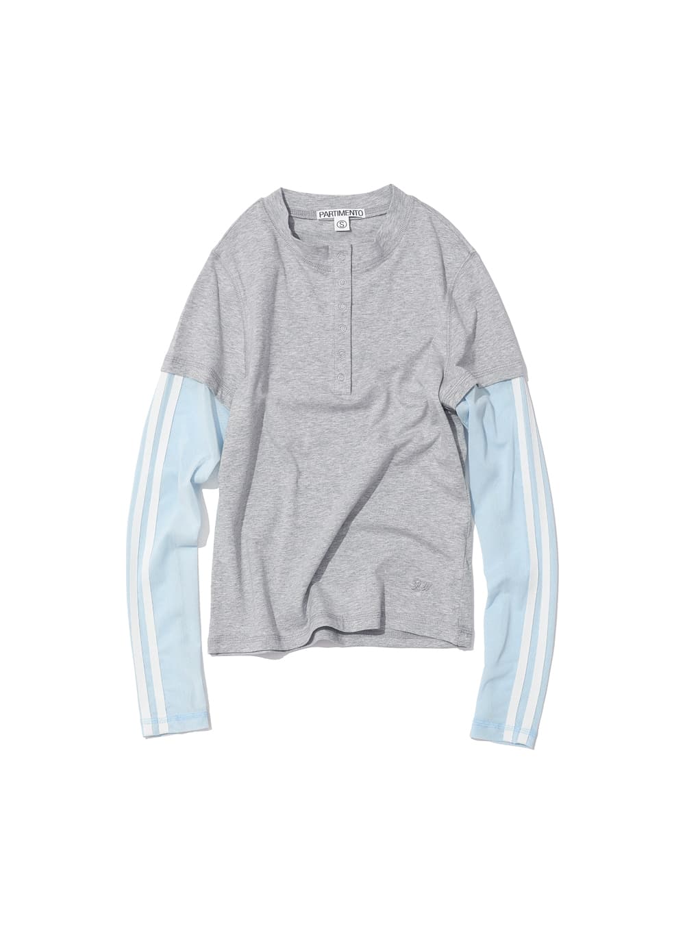ALL-IN-ONE LAYERED HENLEY LONG SLEEVE TEE_MELANGE