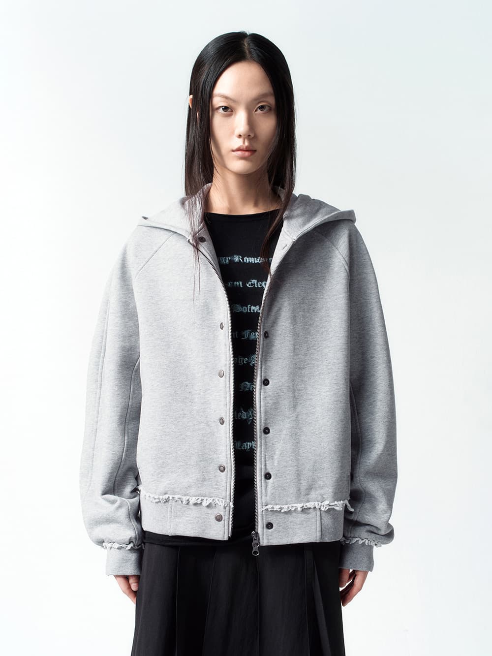 심 후드 집업 MELANGE GREY
