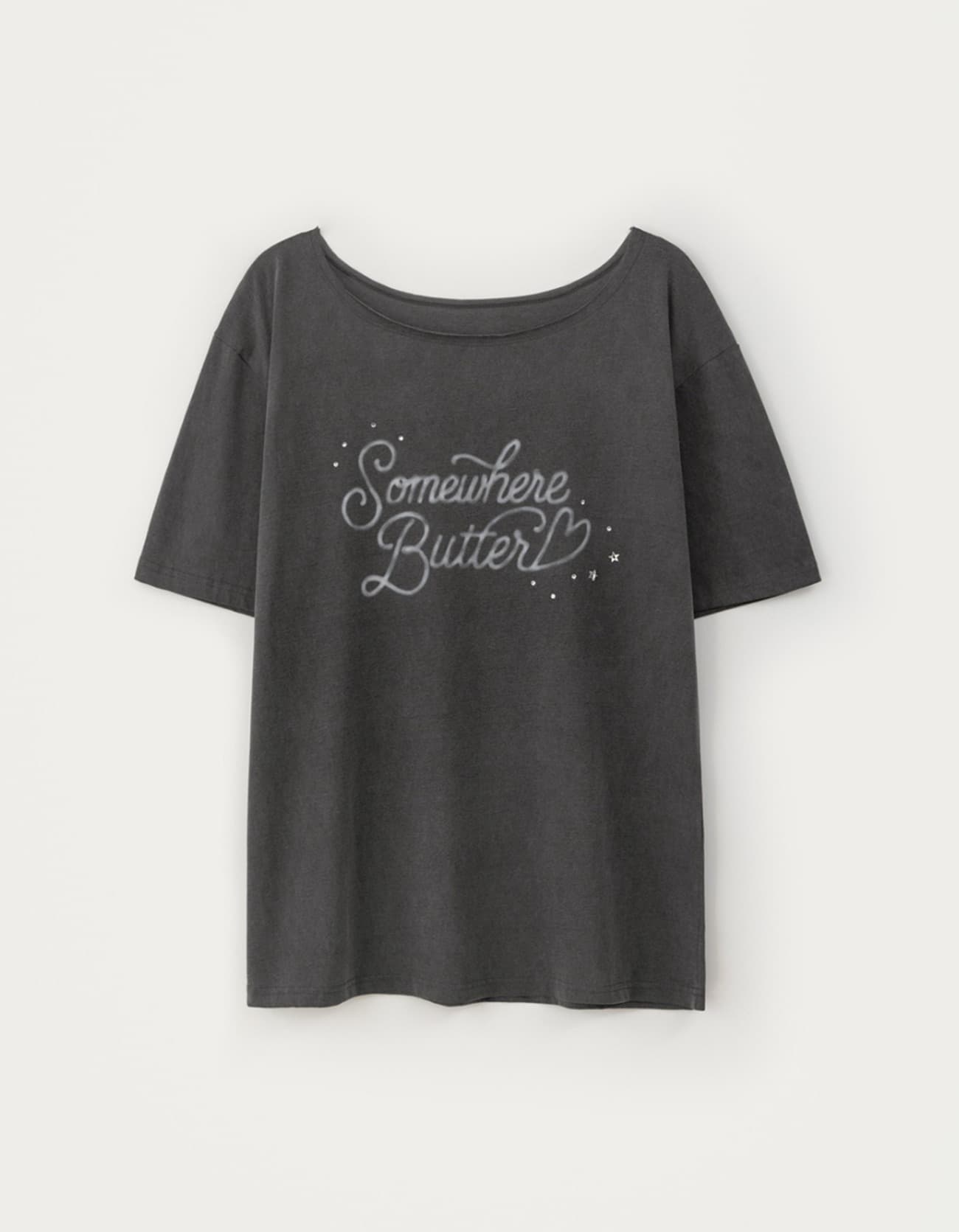 Glitter Pigment Top - Charcoal