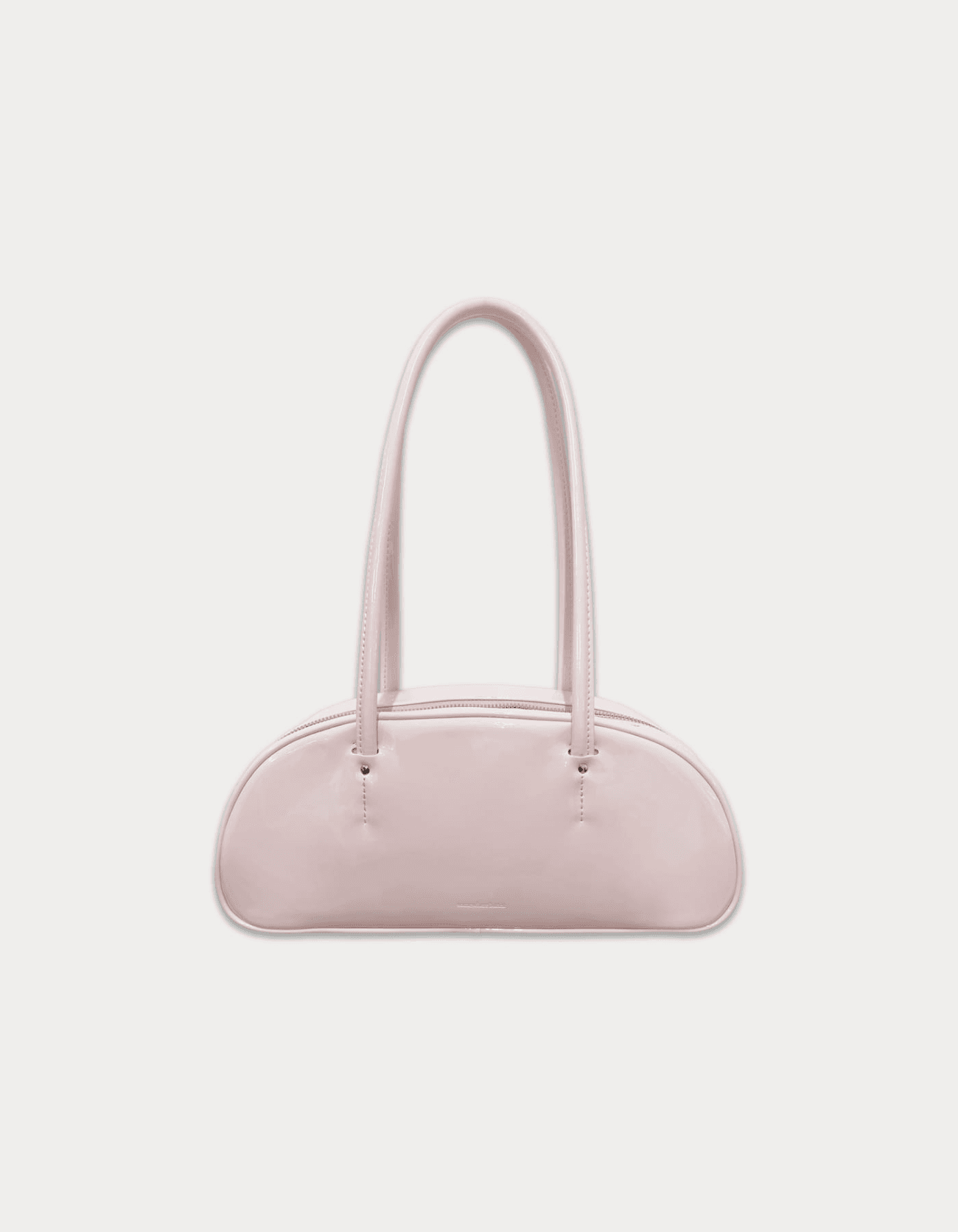 Glossy baguette bag - light pink