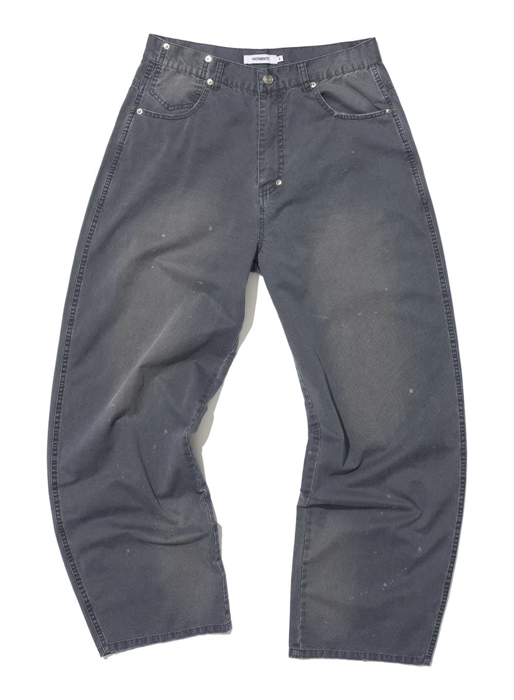 DUSTY WASHED ROUNDING PANTS_CHARCOAL