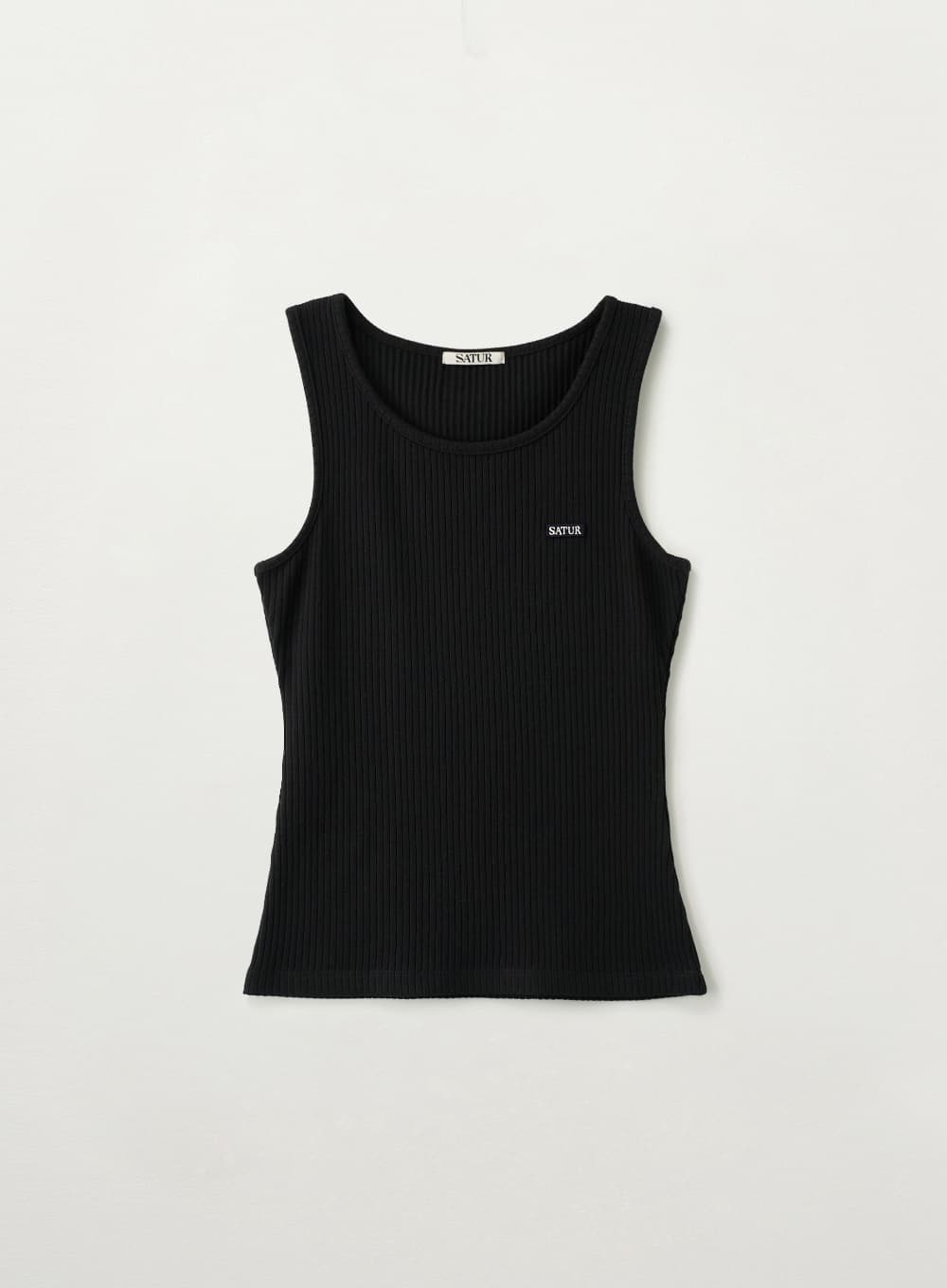 (W) Logo Ribbed Sleeveless - Black