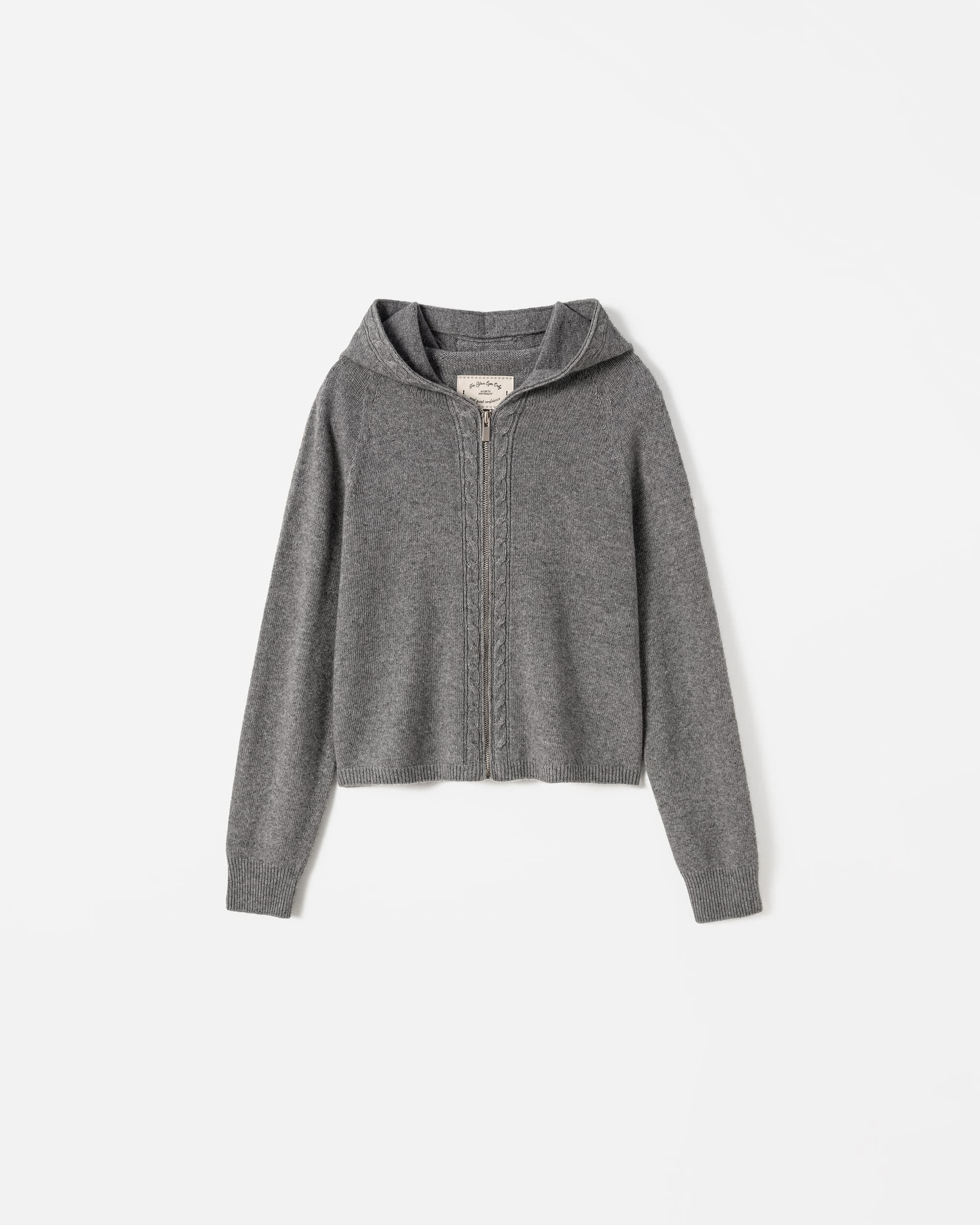 A-ren Wool Knit Hoodie Zipup