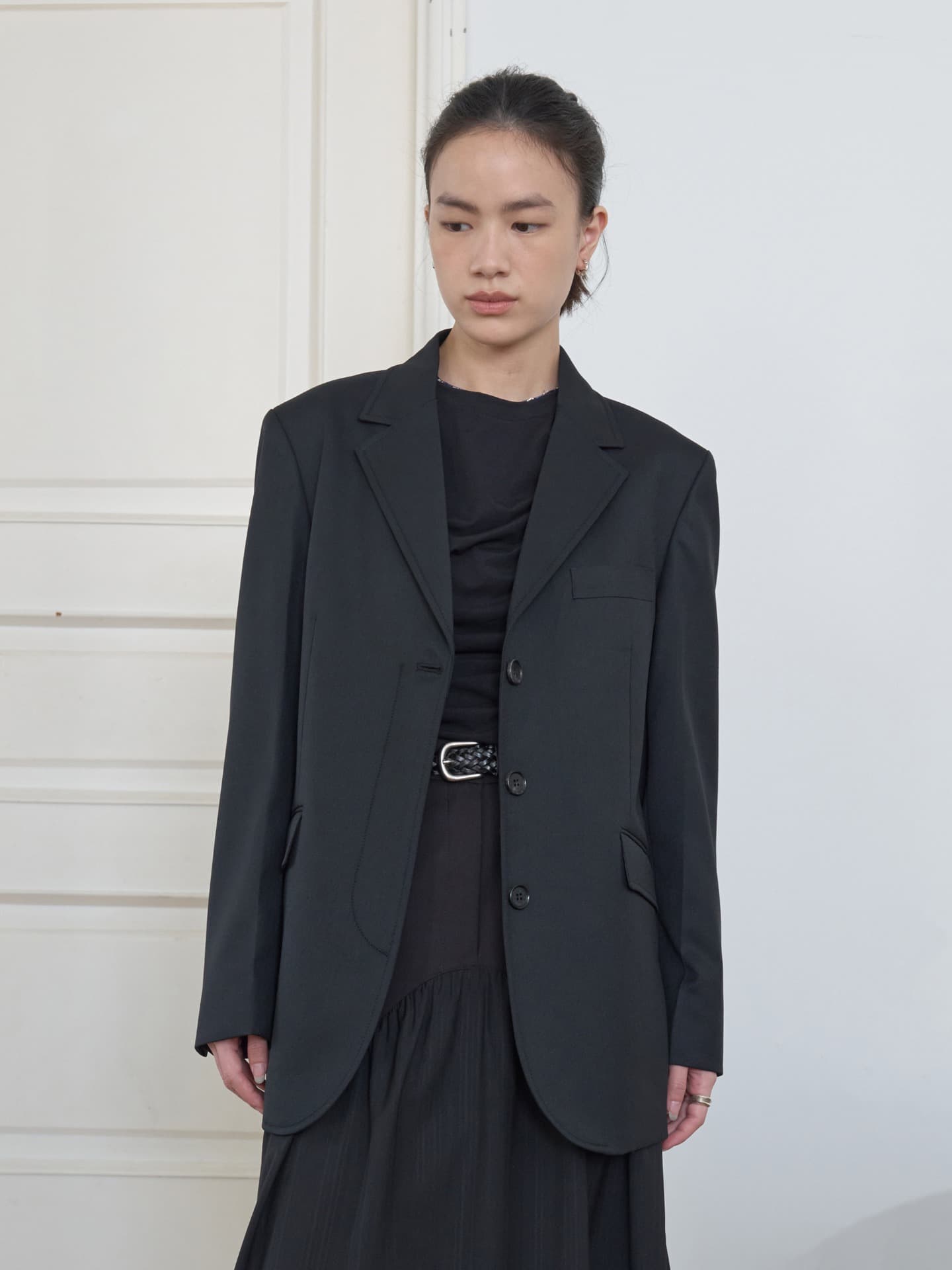 SINGLE HIDDEN JACKET_BLACK