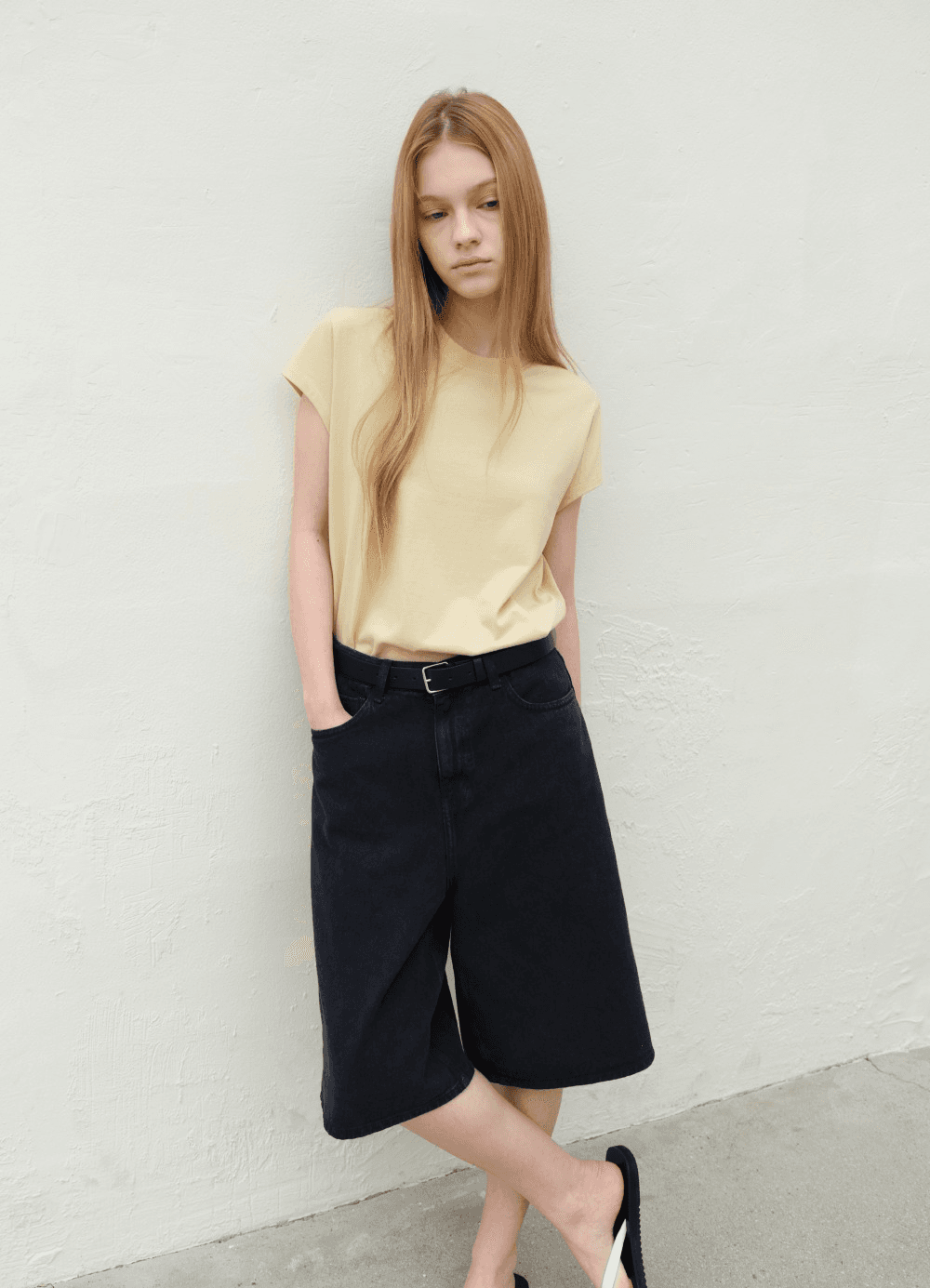 Boyfit Cap Sleeve T-shirt - Cream Butter