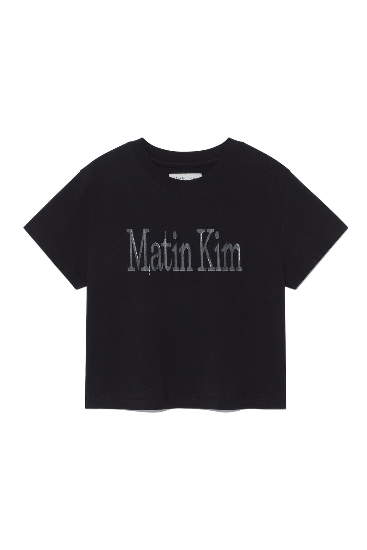 PATTERN ARTWORK LOGO CROP TOP IN BLACK