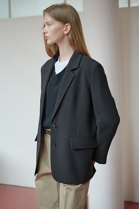 25FN relax-fit basic jacket [BK]