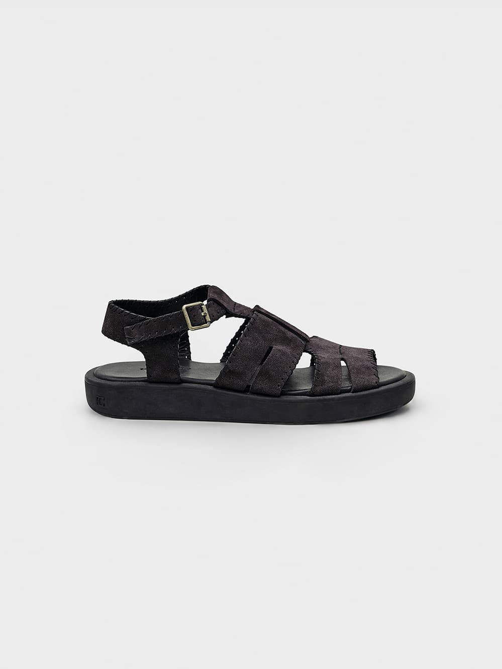 Suede Stitch Fisherman Sandal_Grey