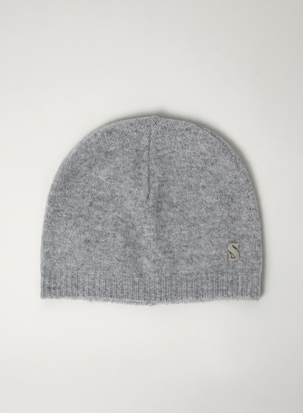 S Logo Brushed Beanie - Melange Gray