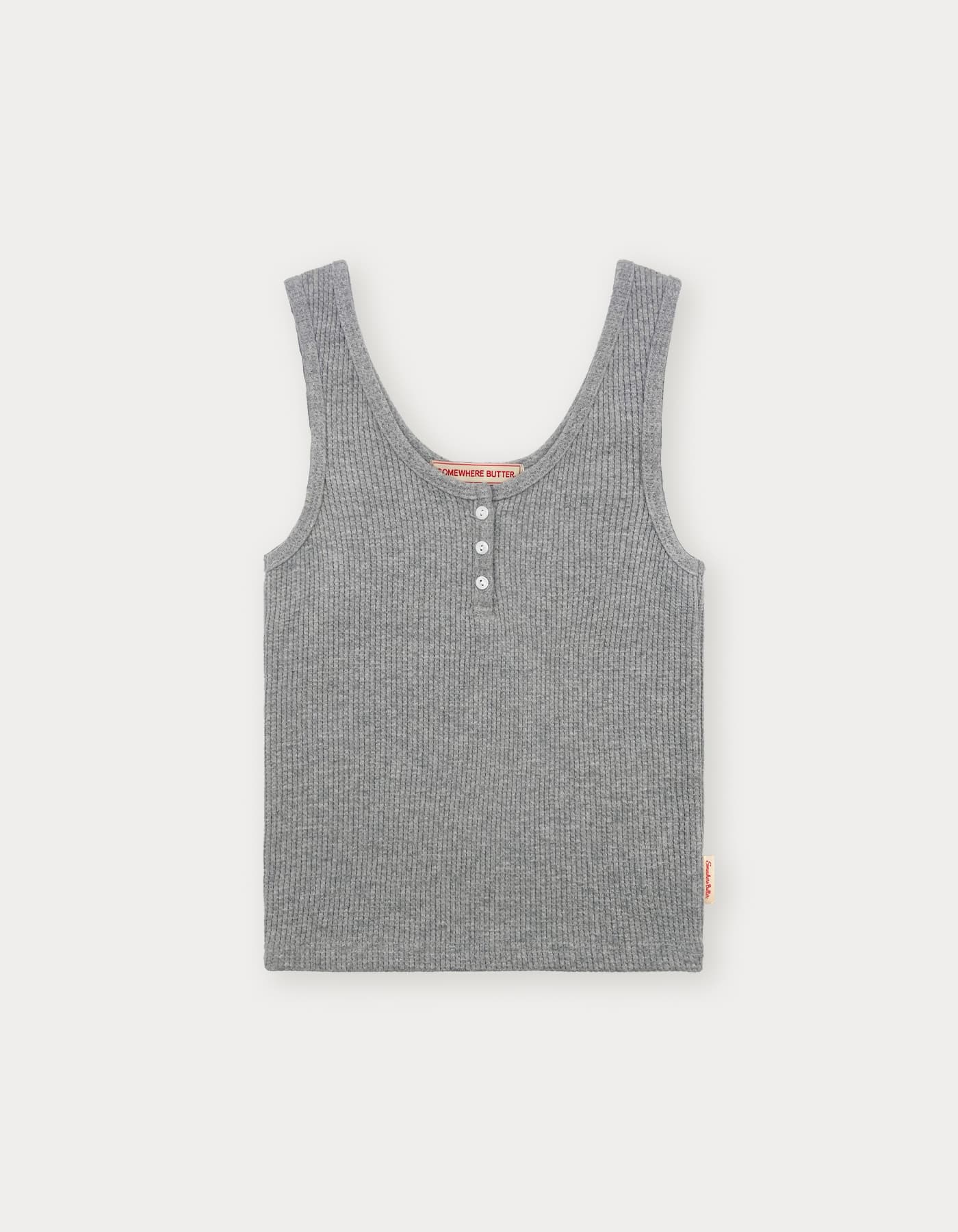 Essential Waffle Sleeveless - Grey
